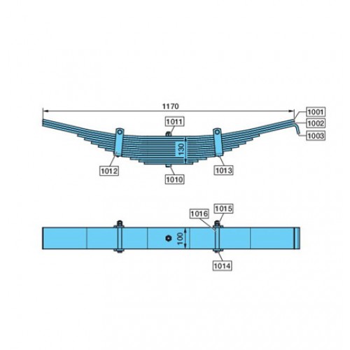 The leaf spring 13l. 1360/2050 10T BPW 0508203020 BPW spare parts