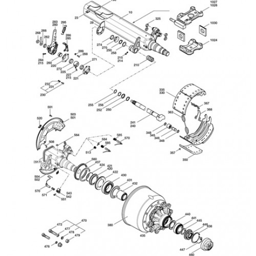 Axle BPW HZF 1201016 ECO Plus 1880/980/251 BPW 2550744354 BPW axles